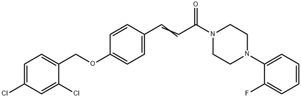 (E)-3-(4-[(2,4-DICHLOROBENZYL)OXY]PHENYL)-1-[4-(2-FLUOROPHENYL)PIPERAZINO]-2-PROPEN-1-ONE Struktur