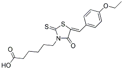 6-[5-(4-ETHOXY-BENZYLIDENE)-4-OXO-2-THIOXO-THIAZOLIDIN-3-YL]-HEXANOIC ACID Struktur