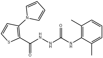 N-(2,6-DIMETHYLPHENYL)-2-([3-(1H-PYRROL-1-YL)-2-THIENYL]CARBONYL)-1-HYDRAZINECARBOXAMIDE Struktur