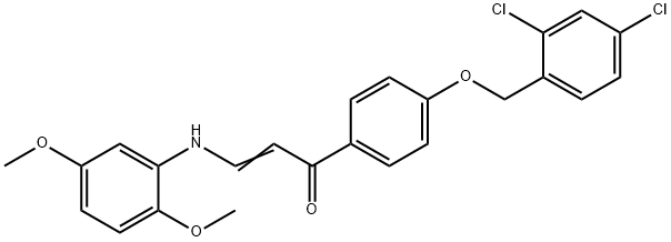 (E)-1-(4-[(2,4-DICHLOROBENZYL)OXY]PHENYL)-3-(2,5-DIMETHOXYANILINO)-2-PROPEN-1-ONE Struktur