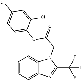 2,4-DICHLOROPHENYL 2-[2-(TRIFLUOROMETHYL)-1H-1,3-BENZIMIDAZOL-1-YL]ACETATE Struktur