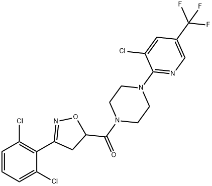 (4-[3-CHLORO-5-(TRIFLUOROMETHYL)-2-PYRIDINYL]PIPERAZINO)[3-(2,6-DICHLOROPHENYL)-4,5-DIHYDRO-5-ISOXAZOLYL]METHANONE Struktur