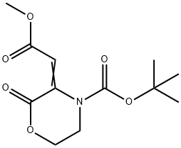 TERT-BUTYL 3-[(Z)-2-METHOXY-2-OXOETHYLIDENE]-2-OXO-4-MORPHOLINECARBOXYLATE Struktur