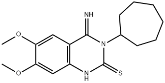 3-CYCLOHEPTYL-4-IMINO-6,7-DIMETHOXY-3,4-DIHYDRO-2(1H)-QUINAZOLINETHIONE Struktur