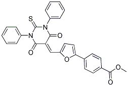 METHYL 4-(5-((4,6-DIOXO-1,3-DIPHENYL-2-THIOXO-TETRAHYDROPYRIMIDIN-5(6H)-YLIDENE)METHYL)FURAN-2-YL)BENZOATE Struktur