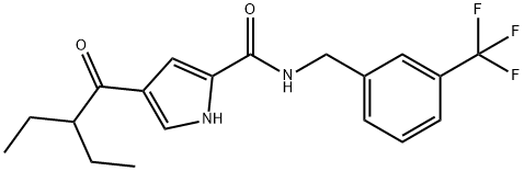 4-(2-ETHYLBUTANOYL)-N-[3-(TRIFLUOROMETHYL)BENZYL]-1H-PYRROLE-2-CARBOXAMIDE Struktur