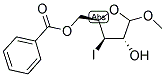 METHYL 3-DEOXY-3-IODO-5-O-BENZOYL-D-XYLOFURANOSE Struktur