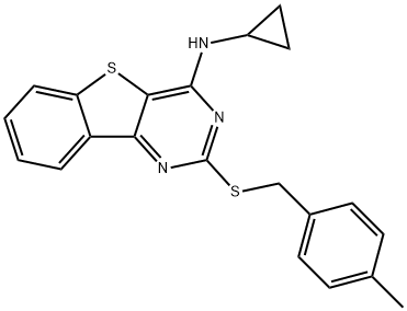 N-CYCLOPROPYL-2-[(4-METHYLBENZYL)SULFANYL][1]BENZOTHIENO[3,2-D]PYRIMIDIN-4-AMINE Struktur