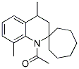 1'-ACETYL-4',8'-DIMETHYL-3',4'-DIHYDRO-1'H-SPIRO[CYCLOHEPTANE-1,2'-QUINOLINE] Struktur