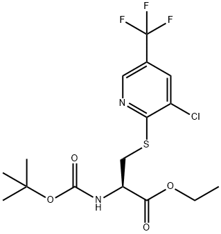 ETHYL 2-[(TERT-BUTOXYCARBONYL)AMINO]-3-([3-CHLORO-5-(TRIFLUOROMETHYL)-2-PYRIDINYL]SULFANYL)PROPANOATE Struktur