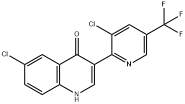 6-CHLORO-3-[3-CHLORO-5-(TRIFLUOROMETHYL)-2-PYRIDINYL]-4(1H)-QUINOLINONE Struktur