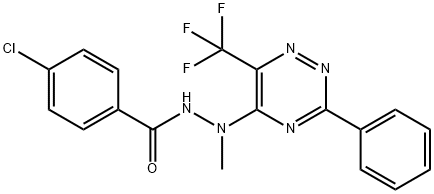 4-CHLORO-N'-METHYL-N'-[3-PHENYL-6-(TRIFLUOROMETHYL)-1,2,4-TRIAZIN-5-YL]BENZENECARBOHYDRAZIDE Struktur