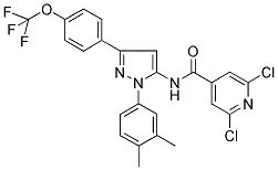 2,6-DICHLORO-N-(1-(3,4-DIMETHYLPHENYL)-3-[4-(TRIFLUOROMETHOXY)PHENYL]-1H-PYRAZOL-5-YL)ISONICOTINAMIDE Struktur