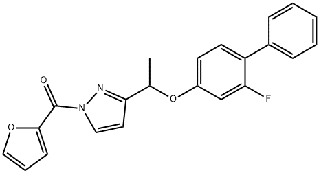 (3-(1-[(2-FLUORO[1,1'-BIPHENYL]-4-YL)OXY]ETHYL)-1H-PYRAZOL-1-YL)(2-FURYL)METHANONE Struktur