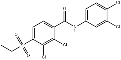 2,3-DICHLORO-N-(3,4-DICHLOROPHENYL)-4-(ETHYLSULFONYL)BENZENECARBOXAMIDE Struktur