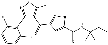 4-([3-(2,6-DICHLOROPHENYL)-5-METHYL-4-ISOXAZOLYL]CARBONYL)-N-(TERT-PENTYL)-1H-PYRROLE-2-CARBOXAMIDE Struktur