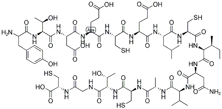 H-TYR-THR-ASP-GLU-CYS-GLU-LEU-CYS-ILE-ASN-VAL-ALA-CYS-THR-GLY-CYS-OH Struktur