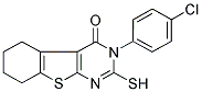 3-(4-CHLORO-PHENYL)-2-MERCAPTO-5,6,7,8-TETRAHYDRO-3H-BENZO[4,5]THIENO[2,3-D]PYRIMIDIN-4-ONE Struktur