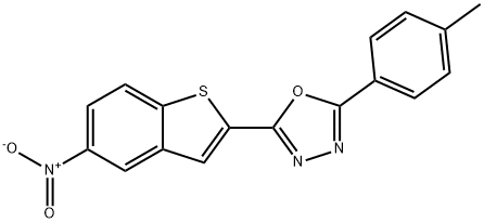 2-(4-METHYLPHENYL)-5-(5-NITRO-1-BENZOTHIOPHEN-2-YL)-1,3,4-OXADIAZOLE Struktur