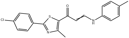 (E)-1-[2-(4-CHLOROPHENYL)-4-METHYL-1,3-THIAZOL-5-YL]-3-(4-TOLUIDINO)-2-PROPEN-1-ONE Struktur