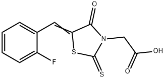 [5-(2-FLUORO-BENZYLIDENE)-4-OXO-2-THIOXO-THIAZOLIDIN-3-YL]-ACETIC ACID Struktur