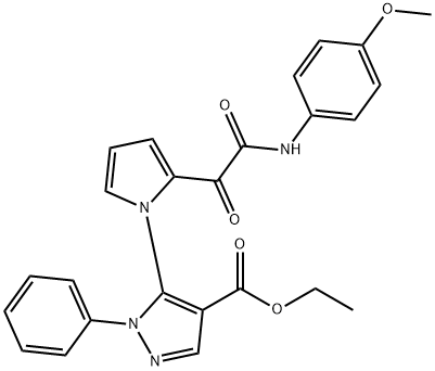 ETHYL 5-(2-[2-(4-METHOXYANILINO)-2-OXOACETYL]-1H-PYRROL-1-YL)-1-PHENYL-1H-PYRAZOLE-4-CARBOXYLATE Struktur