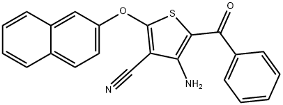 4-AMINO-5-BENZOYL-2-(2-NAPHTHYLOXY)-3-THIOPHENECARBONITRILE Struktur