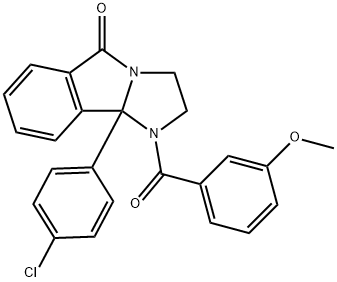 9B-(4-CHLOROPHENYL)-1-(3-METHOXYBENZOYL)-1,2,3,9B-TETRAHYDRO-5H-IMIDAZO[2,1-A]ISOINDOL-5-ONE Struktur