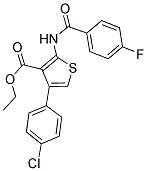 ETHYL 4-(4-CHLOROPHENYL)-2-[(4-FLUOROBENZOYL)AMINO]THIOPHENE-3-CARBOXYLATE Struktur