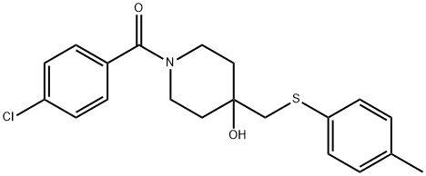 (4-CHLOROPHENYL)(4-HYDROXY-4-([(4-METHYLPHENYL)SULFANYL]METHYL)PIPERIDINO)METHANONE Struktur