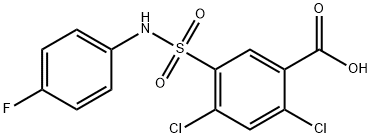 2,4-DICHLORO-5-(4-FLUORO-PHENYLSULFAMOYL)-BENZOIC ACID Struktur