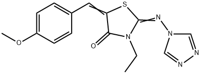 3-ETHYL-5-[(Z)-(4-METHOXYPHENYL)METHYLIDENE]-2-(4H-1,2,4-TRIAZOL-4-YLIMINO)-1,3-THIAZOLAN-4-ONE Struktur