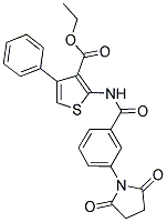 ETHYL 2-(3-(2,5-DIOXOPYRROLIDIN-1-YL)BENZAMIDO)-4-PHENYLTHIOPHENE-3-CARBOXYLATE Struktur