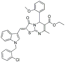 (Z)-ETHYL 2-((1-(2-CHLOROBENZYL)-1H-INDOL-3-YL)METHYLENE)-5-(2-METHOXYPHENYL)-7-METHYL-3-OXO-3,5-DIHYDRO-2H-THIAZOLO[3,2-A]PYRIMIDINE-6-CARBOXYLATE Struktur