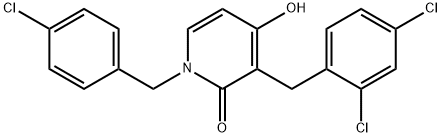 1-(4-CHLOROBENZYL)-3-(2,4-DICHLOROBENZYL)-4-HYDROXY-2(1H)-PYRIDINONE Struktur