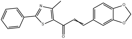 (E)-3-(1,3-BENZODIOXOL-5-YL)-1-(4-METHYL-2-PHENYL-1,3-THIAZOL-5-YL)-2-PROPEN-1-ONE Struktur