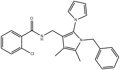 N-([1-BENZYL-4,5-DIMETHYL-2-(1H-PYROL-1-YL)-1H-PYROL-3-YL]METHYL)2-CHLOROBENZENE CARBOXAMIDE Struktur