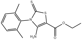 ETHYL 4-AMINO-3-(2,6-DIMETHYLPHENYL)-2-THIOXO-2,3-DIHYDRO-1,3-THIAZOLE-5-CARBOXYLATE Struktur