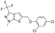 2,4-DICHLOROPHENYL [1-METHYL-3-(TRIFLUOROMETHYL)-1H-THIENO[2,3-C]PYRAZOL-5-YL]METHYL ETHER Struktur