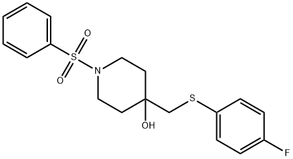 4-([(4-FLUOROPHENYL)SULFANYL]METHYL)-1-(PHENYLSULFONYL)-4-PIPERIDINOL Struktur