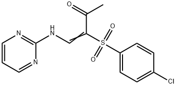 3-((4-CHLOROPHENYL)SULFONYL)-4-(PYRIMIDIN-2-YLAMINO)BUT-3-EN-2-ONE Struktur