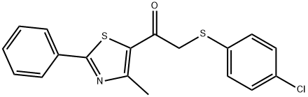 2-[(4-CHLOROPHENYL)SULFANYL]-1-(4-METHYL-2-PHENYL-1,3-THIAZOL-5-YL)-1-ETHANONE Struktur