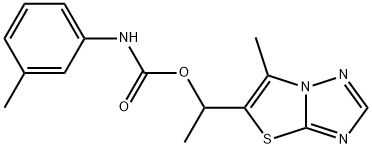 1-(6-METHYL[1,3]THIAZOLO[3,2-B][1,2,4]TRIAZOL-5-YL)ETHYL N-(3-METHYLPHENYL)CARBAMATE Struktur