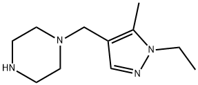 1-(1-ETHYL-5-METHYL-1 H-PYRAZOL-4-YLMETHYL)-PIPERAZINE Struktur