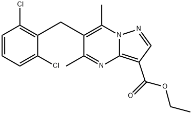 ETHYL 6-(2,6-DICHLOROBENZYL)-5,7-DIMETHYLPYRAZOLO[1,5-A]PYRIMIDINE-3-CARBOXYLATE Struktur