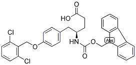 4-(9-FLUORENYLMETHOXYCARBONYL)-(R)-5-AMINO-4'-(2,6-DICHLOROBENZOXYPHENYL) PENTANOIC ACID Struktur