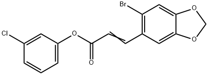 3-CHLOROPHENYL (E)-3-(6-BROMO-1,3-BENZODIOXOL-5-YL)-2-PROPENOATE Struktur