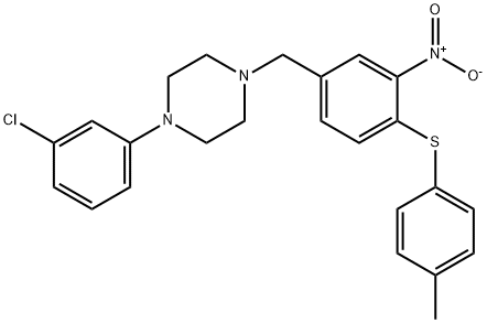 1-(3-CHLOROPHENYL)-4-(4-[(4-METHYLPHENYL)SULFANYL]-3-NITROBENZYL)PIPERAZINE Struktur