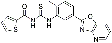 N-{[(2-METHYL-5-[1,3]OXAZOLO[4,5-B]PYRIDIN-2-YLPHENYL)AMINO]CARBONOTHIOYL}THIOPHENE-2-CARBOXAMIDE Struktur