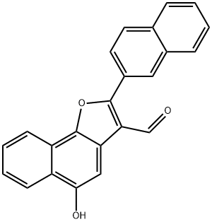 5-HYDROXY-2-(2-NAPHTHYL)NAPHTHO[1,2-B]FURAN-3-CARBALDEHYDE Struktur